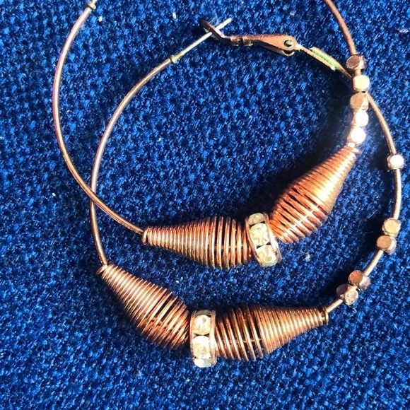 Rose gold colored hoops - Picture 1 of 3